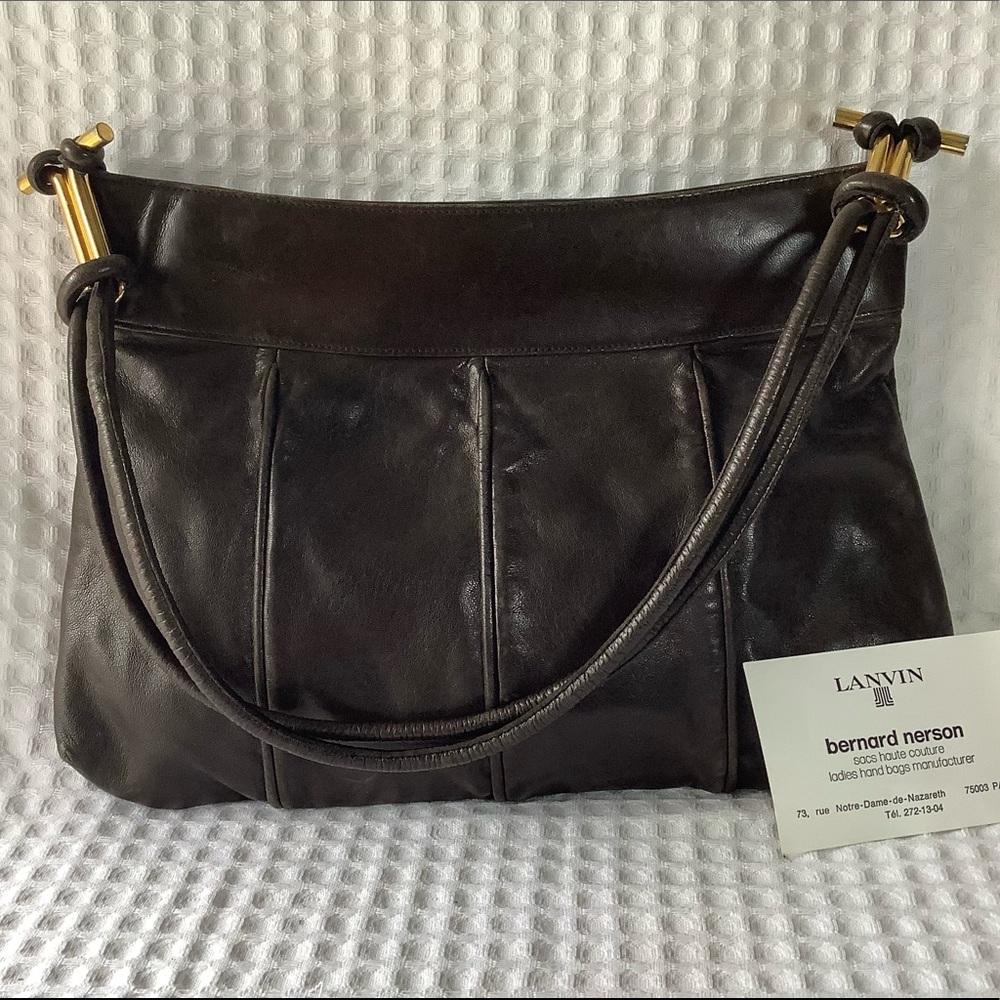 Lanvin Dark Brown Leather Shoulder Bag